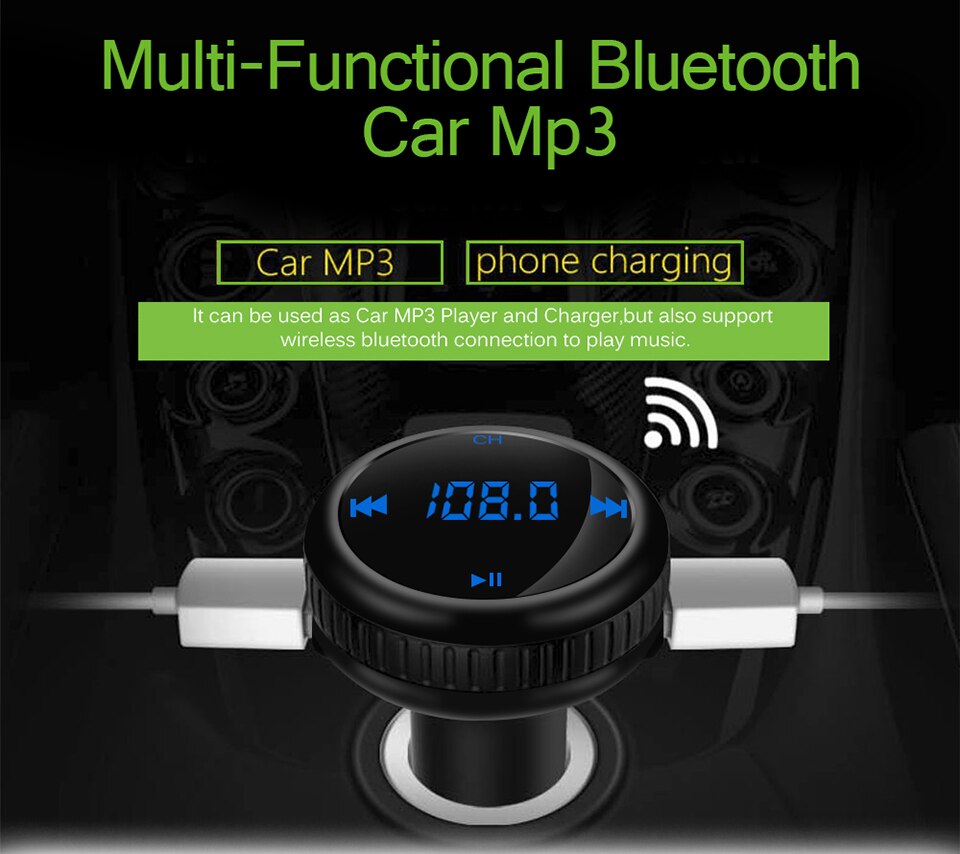 Onever BT69 3 In 1 Car FM Transmitter Bluetooth GPS Car Player Car Finder FM Modulator MP3/WMA TF Card Dual USB Car Accessories