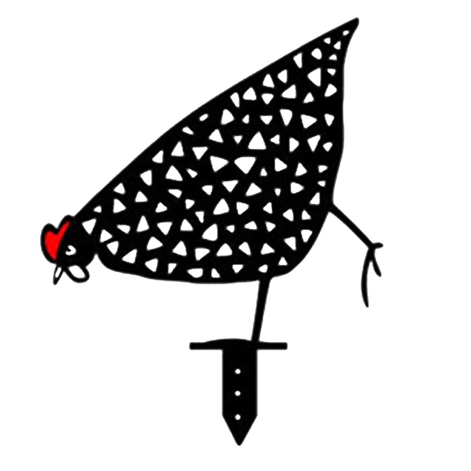 Kip Yard Art Metal Hen Art Tuinieren Ornamenten Tuin Achtertuin Gazon Stakes Metalen Hen Yard Decor Pasen Decoratie: E / Acrylic