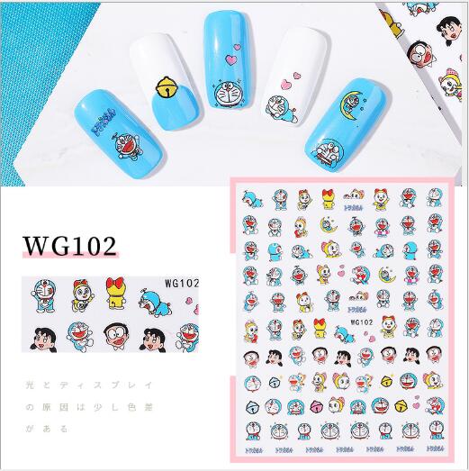 2020 nye! 3d klistermærker blandede børn negle klistermærker blomst tegneserie frugt klistermærke til børn nail art værktøj manicure tilbehør: 102