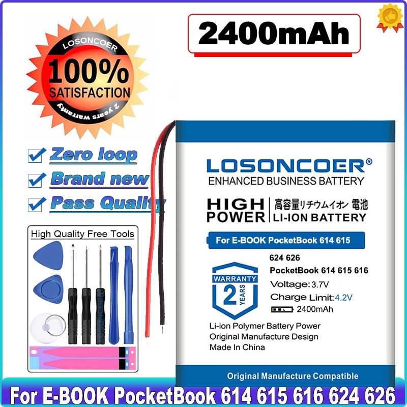 Losoncoer Top 2400 Mah 306075 Batterij Voor E-Book Pocketbook 614 615 616 624 626 Digma E628 R657 R659 Batterijen
