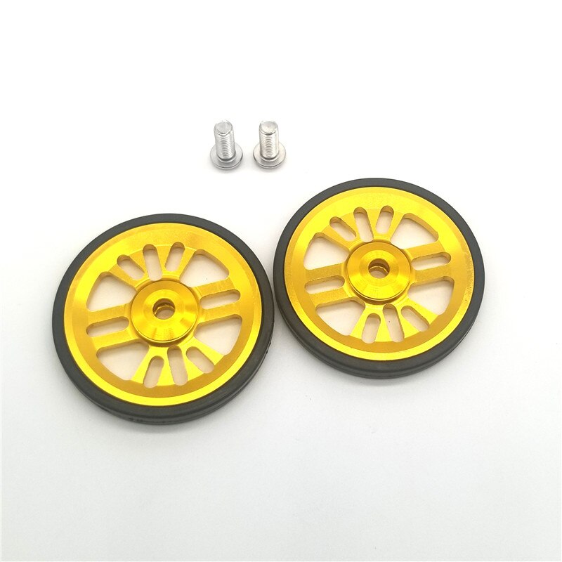 easywheel for Brompton bike folding bicycle easy wheel aluminum CNC processing ultralight: gold