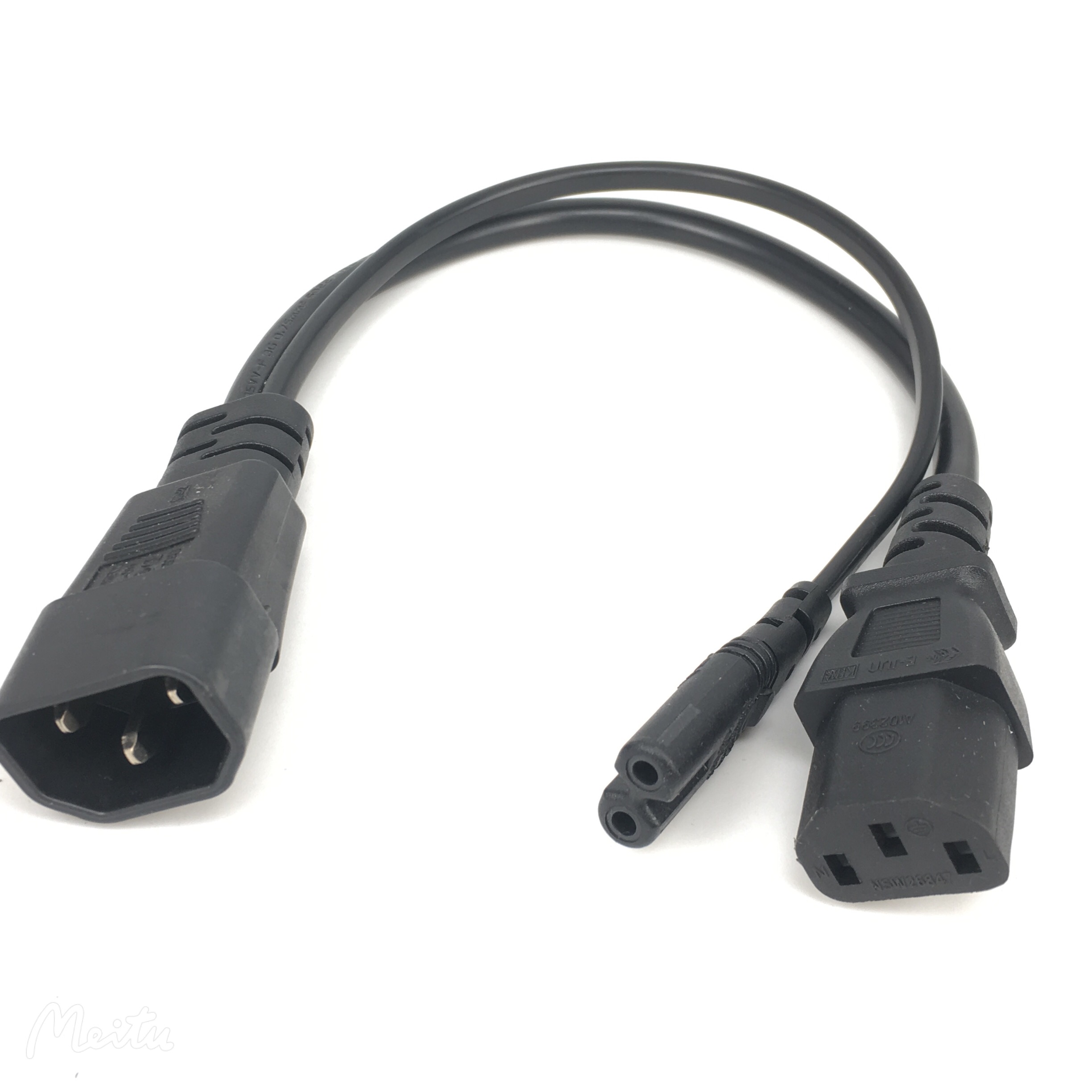 IEC320 C14 Naar IEC320 C13 + C7 Y Netsnoer Splitter Kabel Adapter Kabel Voor PC Monitor Scanner En Printer