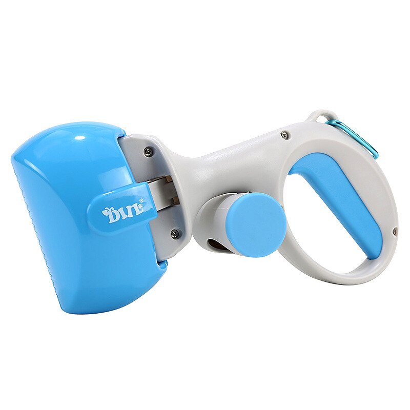 Portable Pet Pooper Scooper 2 In 1 Pick Up Holder Outdoor Waste Cleaning Tools with 1 Roll Poop Bags dog cat Pooper Scooper Pet: blue
