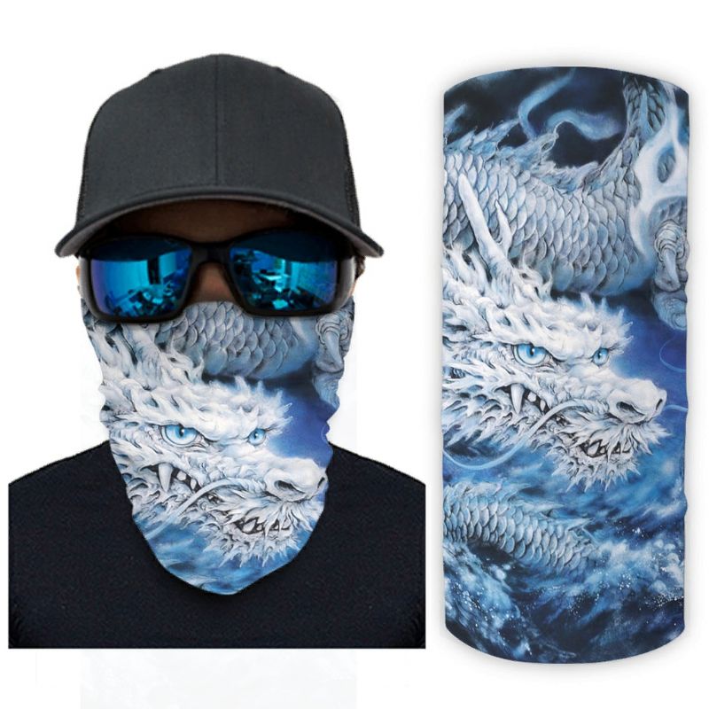 Groen Bos Bomen Landschap Print Bandana Gezichtsmasker Zon Sjaal Gezichtsmasker Wit Onesize: QTY002510