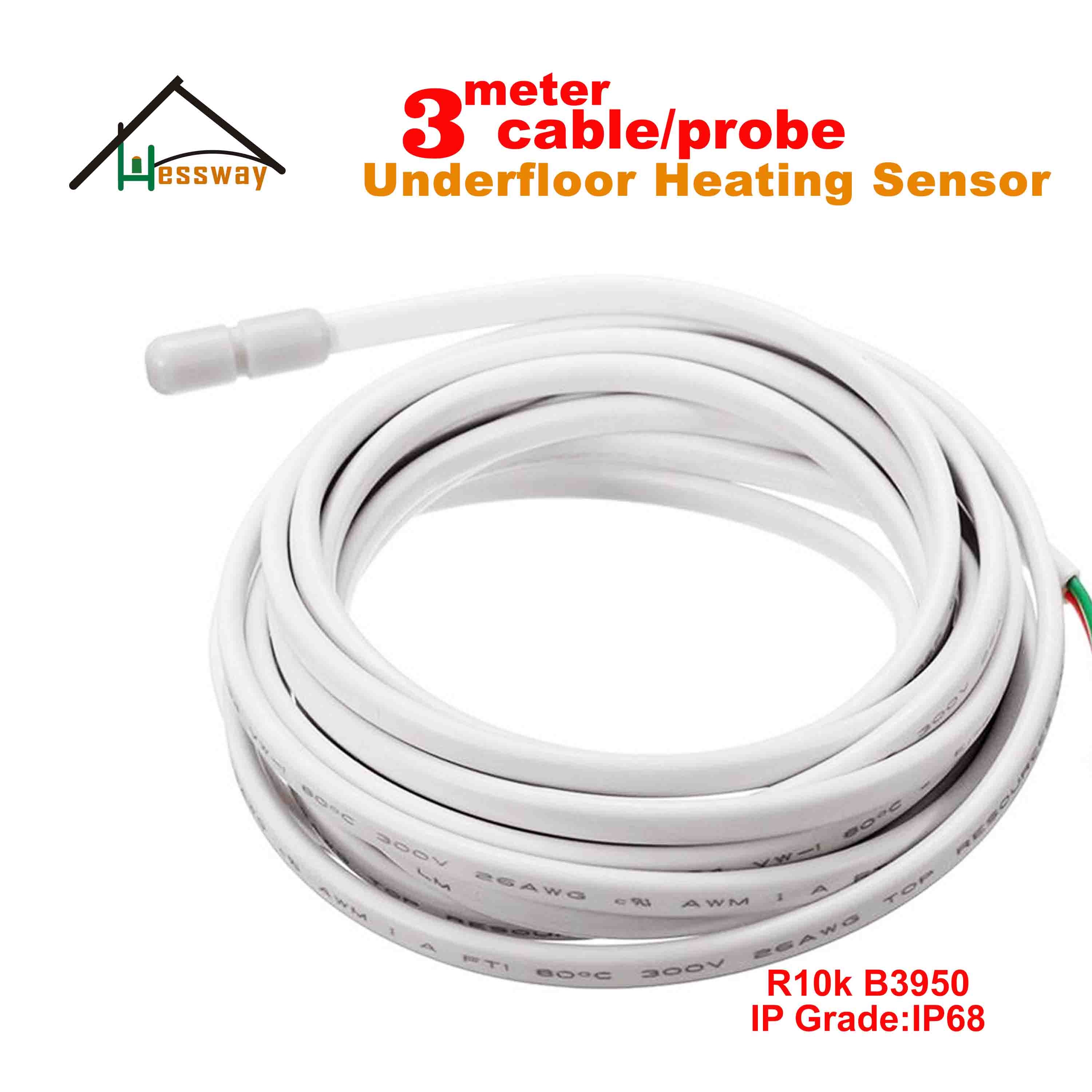 2 Stuks Thermistor 3950 Ntc Temperatuursensor Kabel Cord Sensor Voor Vloerverwarming Thermostaat Verbinding