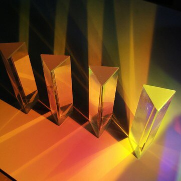 30x30x100mm Triangular Prism BK7 Optical Prisms Glass Physics Teaching Refracted Light Spectrum Rainbow Science Experiment Toys