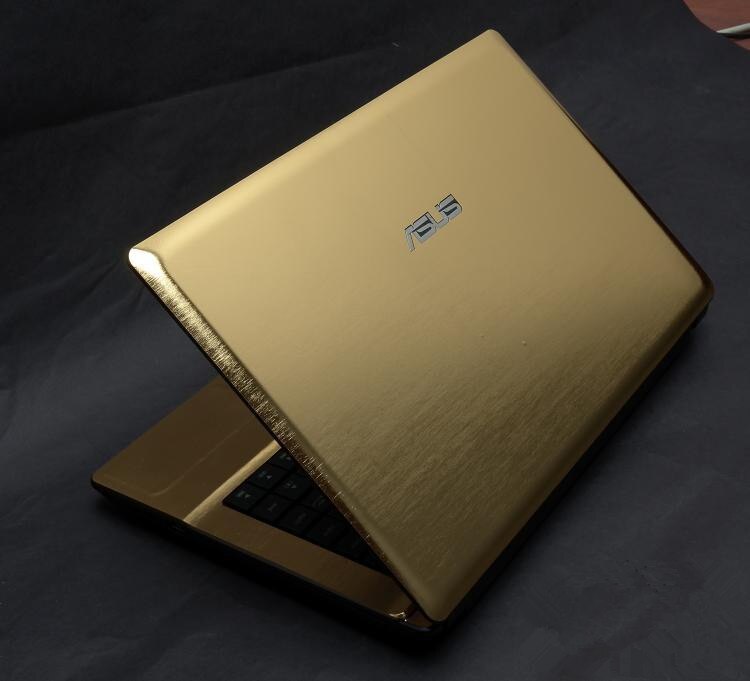 Laptop Carbon fiber Vinyl Skin Sticker Cover For ASUS G73 G73JW G73JH G73SW 17.3-inch: Gold brushed