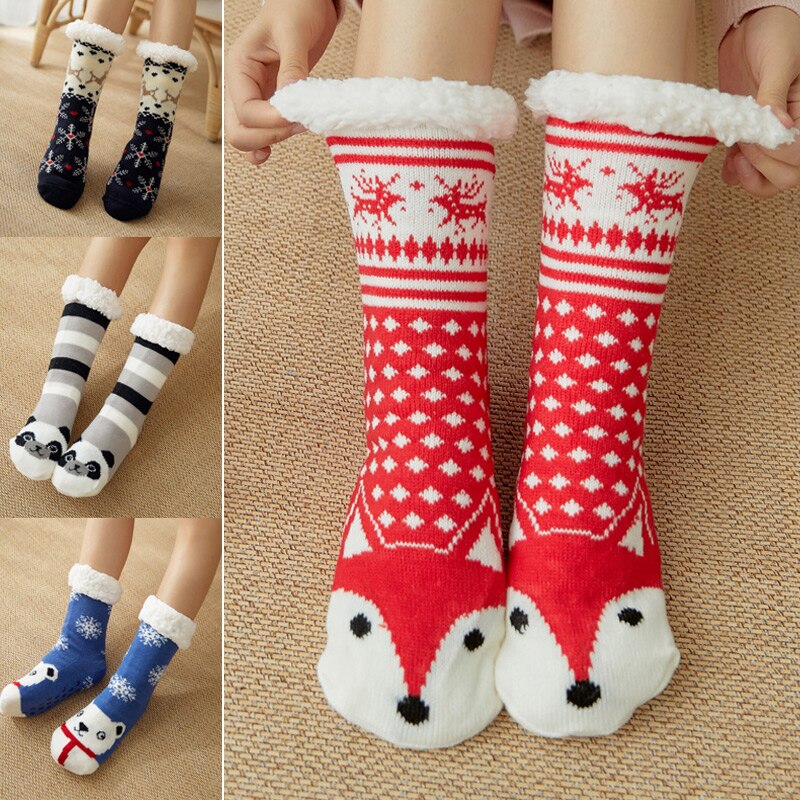 Vrouwen Extra Warme Fleece Indoor Sokken Warme Voeten Stretchy Voor Winter Thuis Kerst TOO789
