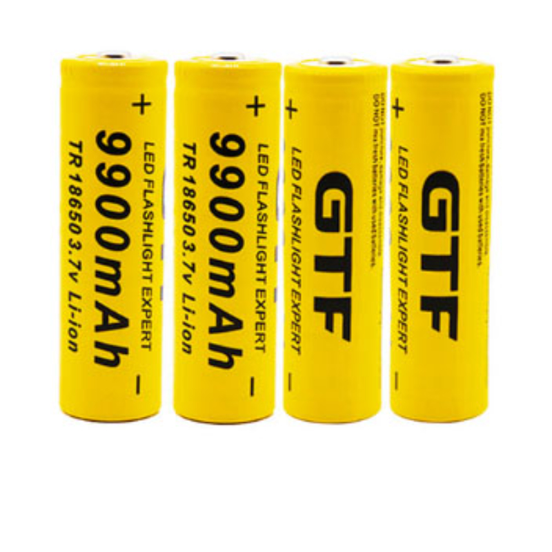 GTF 18650 Original Lithium-ion Battery, 18650 Rechargeable Flashlight, 3.7 V, 9900 MAh for Flashlight+USB Charger