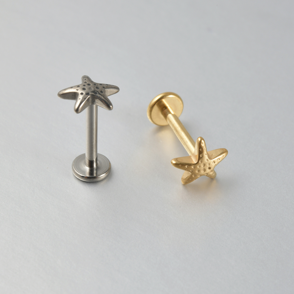 1PC G23 solidny tytan nożyce wąż chrząstka kolczyki Stud 16G gwint wewnętrzny cyrkon Helix ucho Tragus Piercing biżuteria: Black / Jasnożółty Kolor