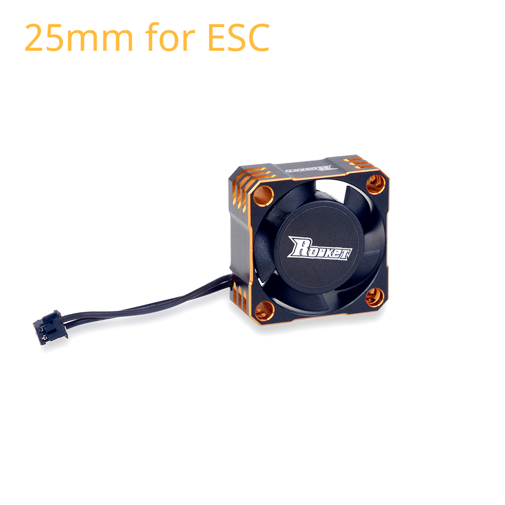 SURPASS Rocket Metal Cooling Fan Motor 25mm 30mm 35mm 40mm 50mm Aluminum Cool Fan Heat Sink Fan Cover for 3650 540 RC Motor ESC: Yellow