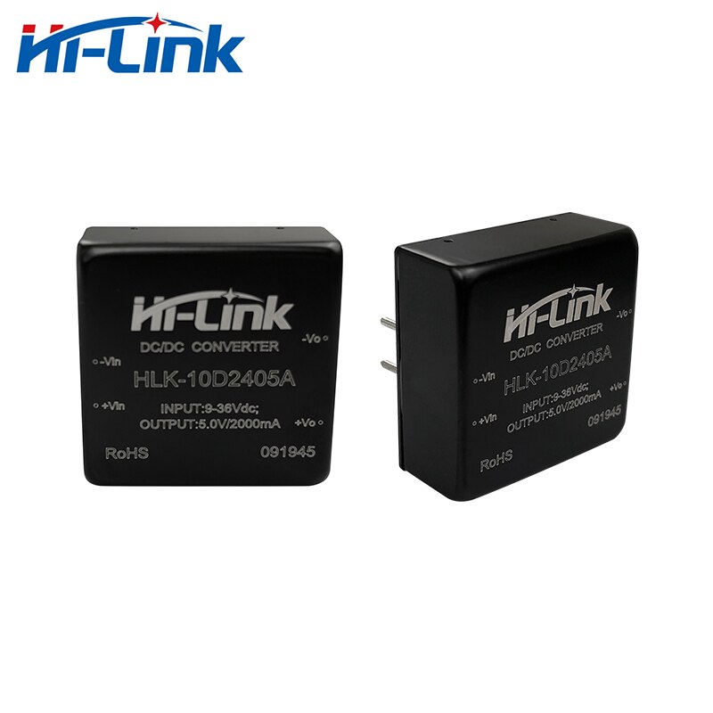 2 pz/lotto HiLink 10W DC/DC convertitore 24V a 5V 2A fare un passo giù trasformatore HLK-10D2405 alimentazione DC DC