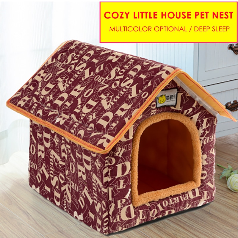 Huisdier Huis Opvouwbaar Bed Puppy Mat Kleine En Medium Kat Pad Verwijderbare Huis Villa Dierbenodigdheden Vier Seizoenen Universele