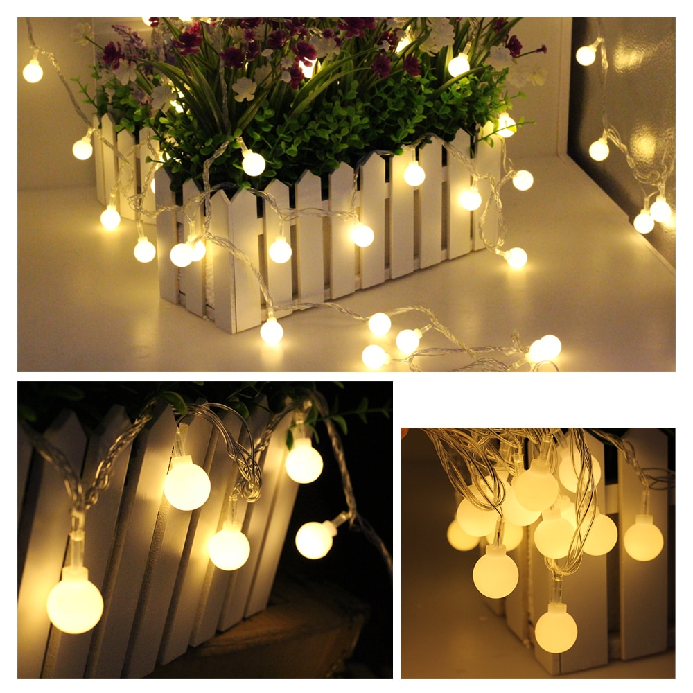 Hoilday Verlichting Warm Wit Fairy Guirlande Led Ball String Lights/Usb/Batterij Box Kerstboom Outdoor Decoratieve Verlichting