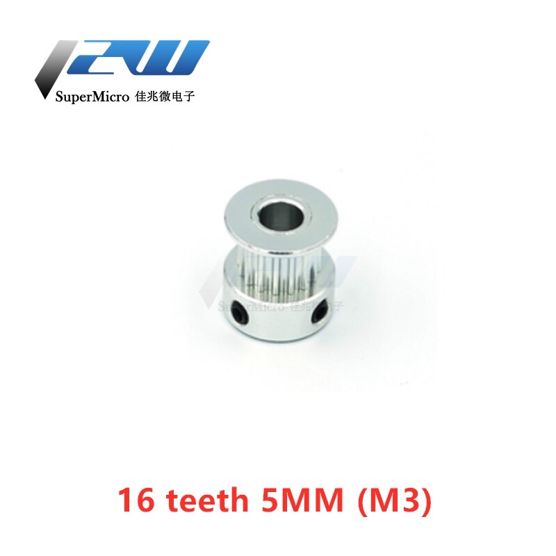 Gt2 16 / 20mm tandet diameter 5mm 6.35mm 8mm remskive aluminium tandhjul til 6mm bredder 2gt bælte til 3d printerdele: 16t-5b