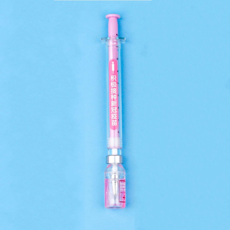 12pcs Syringe Gel Pen Simulation Eliminates Injection Syringe Shape Ballpoint Pen Black Signature Pen Simulation Vaccine Pens: Light Grey
