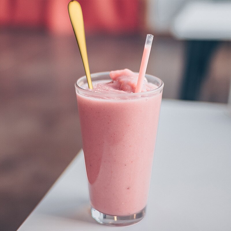 5Pcs Stainless Steel Coffee Spoon Juice Stirring Long Handle Tea Spoons Dessert Spoon Flatware Set Kitchen Drinking Cutlery Set