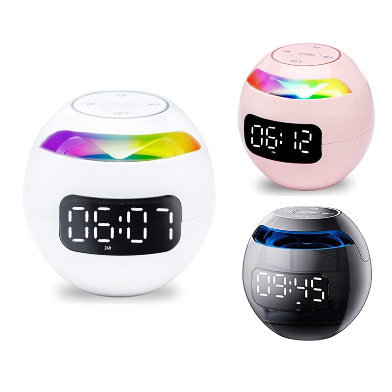 Digitale Wekker Voor Kinderen, Multifunctionele Bass Bluetooth Draagbare Draadloze Luidspreker Met Radio Wekker
