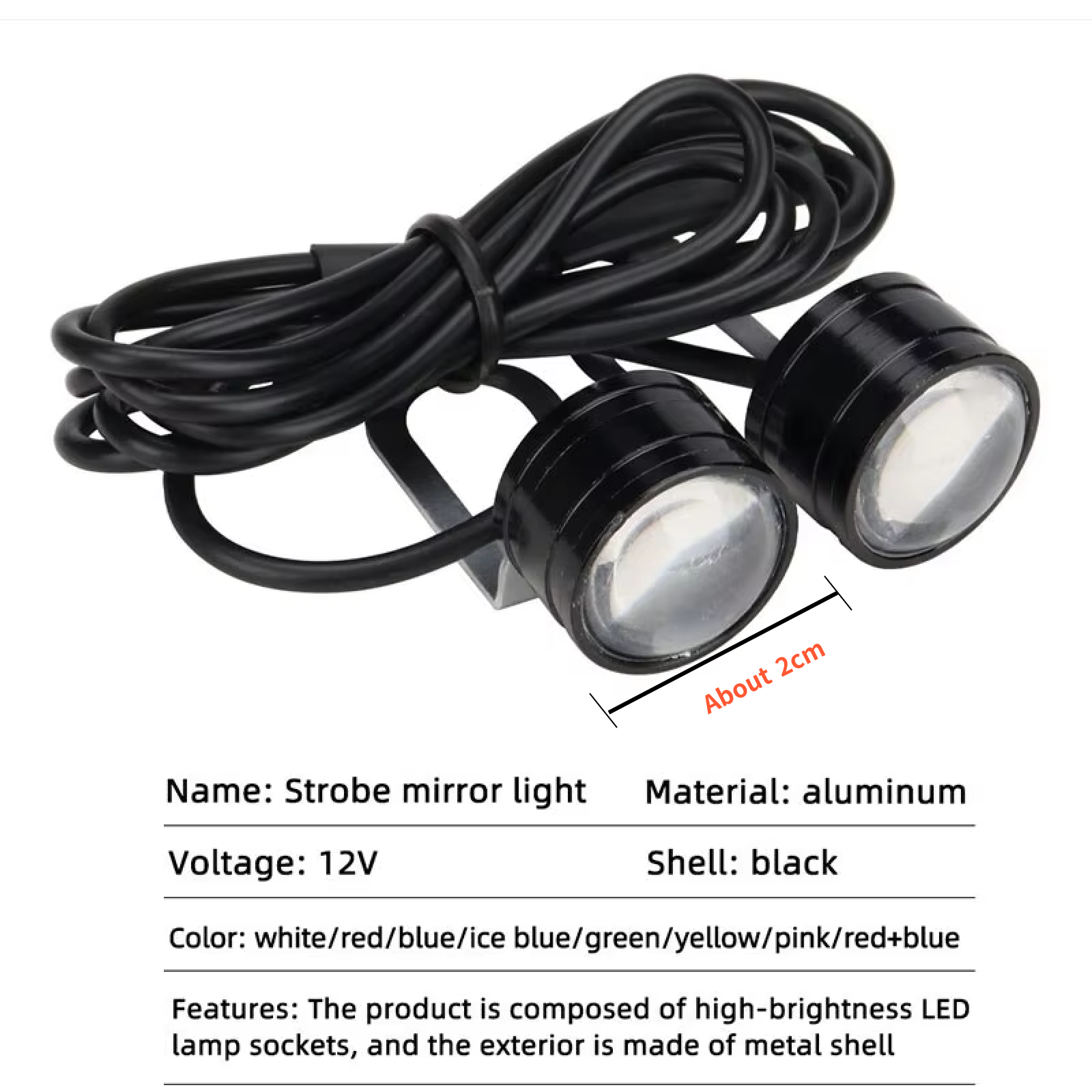 1 par de luces estroboscópicas para motocicleta, ojo de águila, luz de circulación diurna para motocicleta, faro antiniebla, accesorios para motocicleta