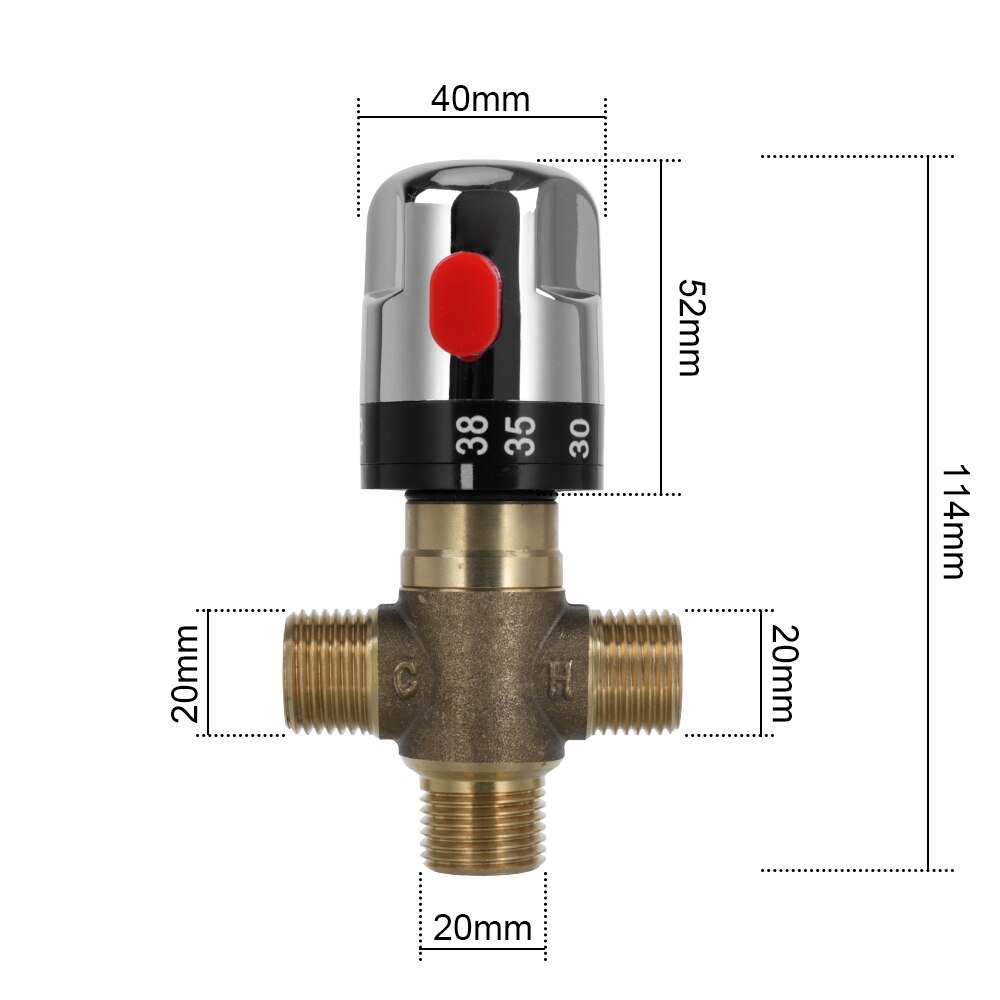 Thermostatische Mengkraan Thermostaat Kraan Messing Pijp Badkamer Water Temperatuurregeling Kraan Badkamer Keuken Tap Valve 1Pc