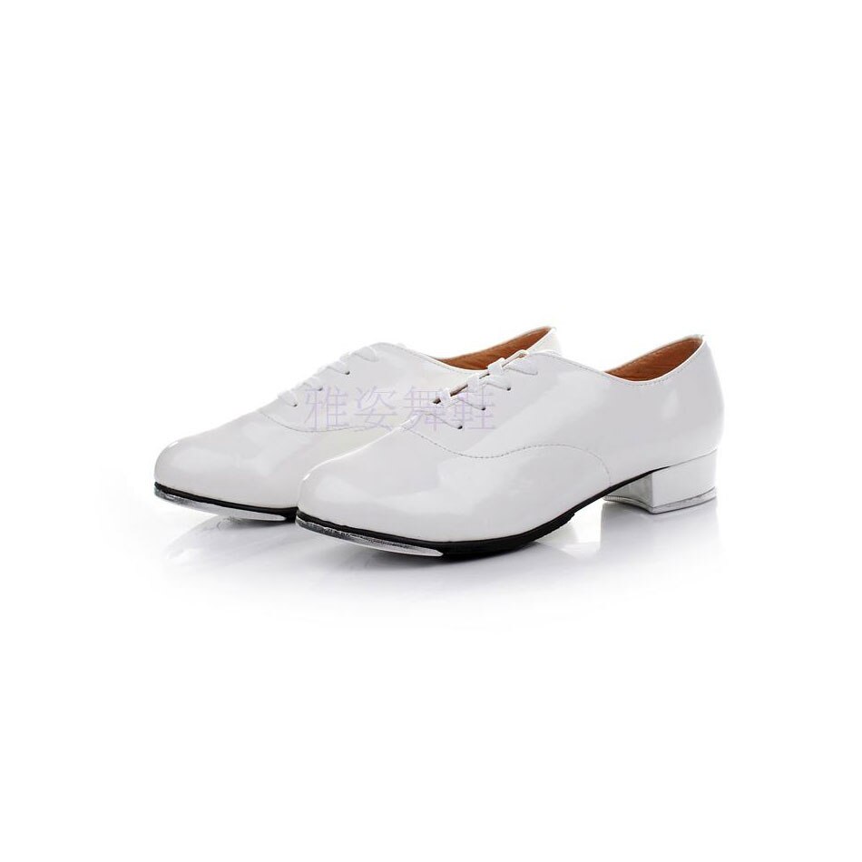 MSMAX YZ-08 Boys Shoes Children Tap Shoes Shiny Patent Leather Stage Dance Shoes Soft Ballroom Kids Tap Shoes