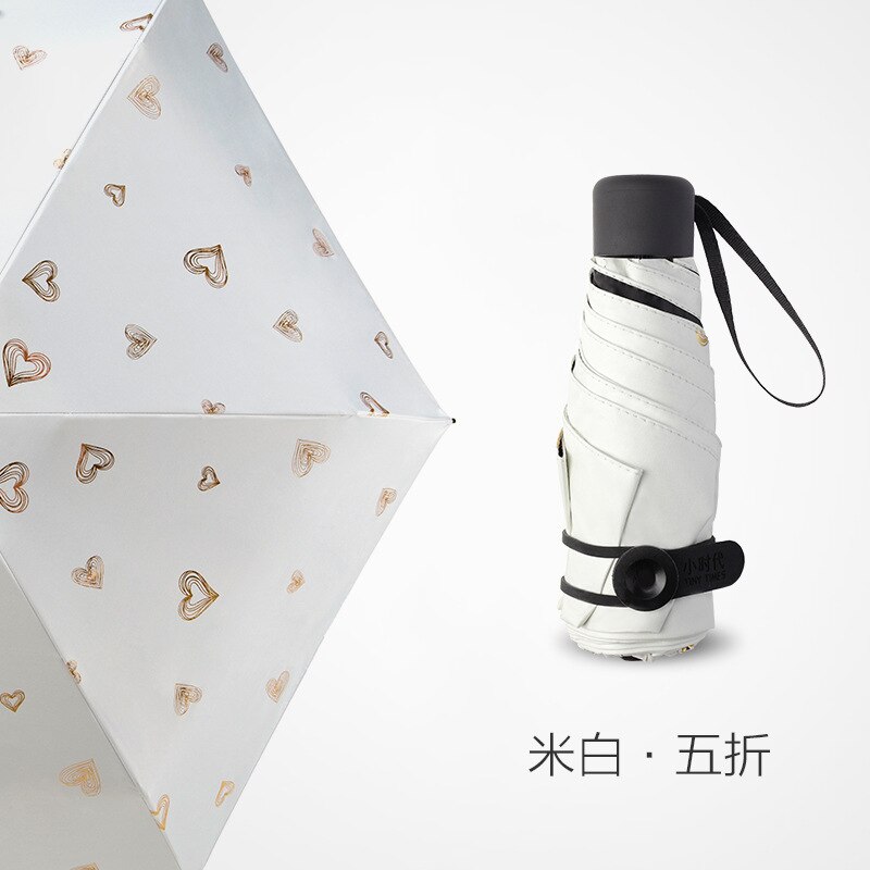 50% pocket sun umbrella sun protection ultraviolet sunshade folding women small portable sunny rain dual-use umbrella: 6 bonesC