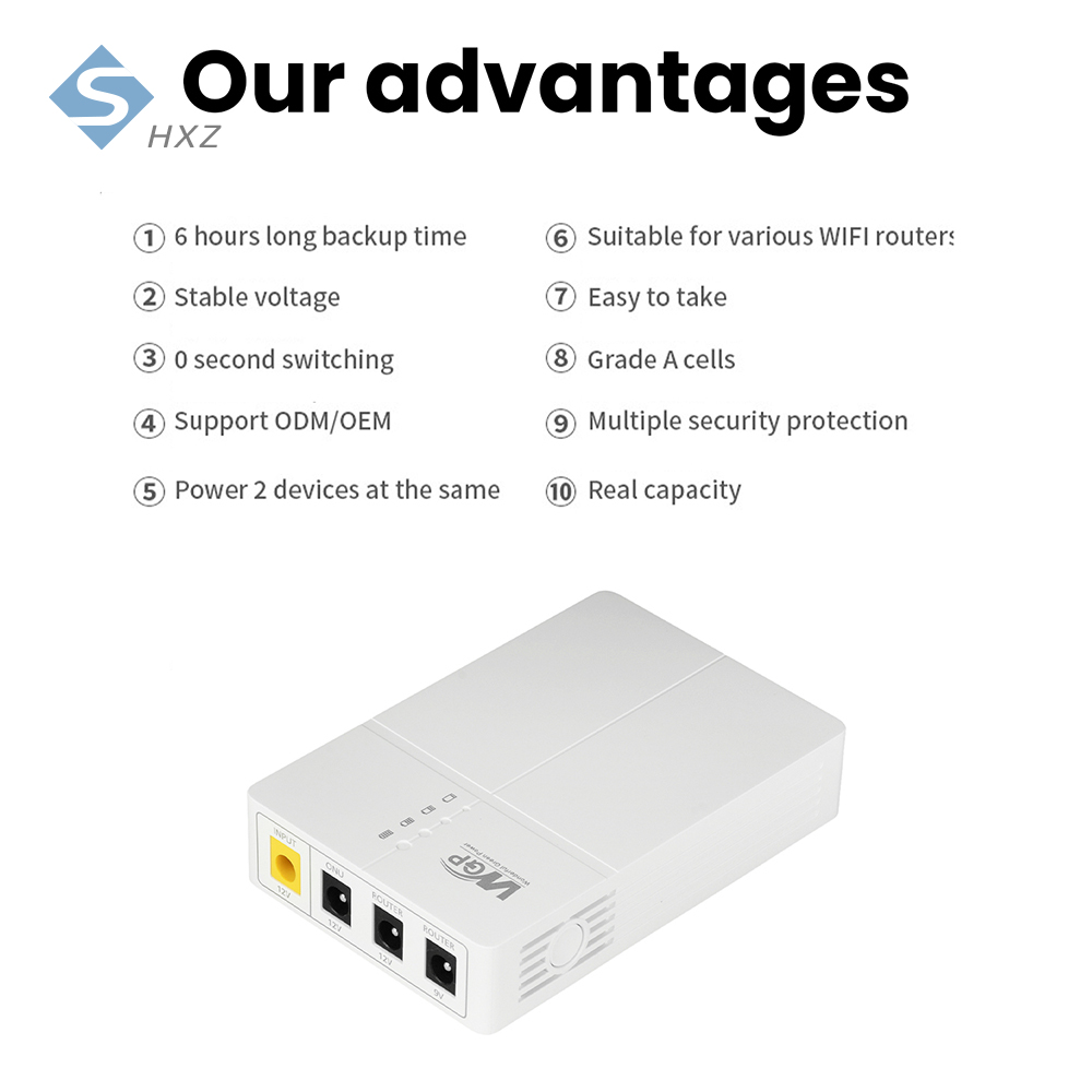DC 2V 2A/9V 1A Uninterruptible Power Supply 27W Mini UPS 7800mAh Hoge Capaciteit Batterij Backup voor Toegangscontrole Router Camera