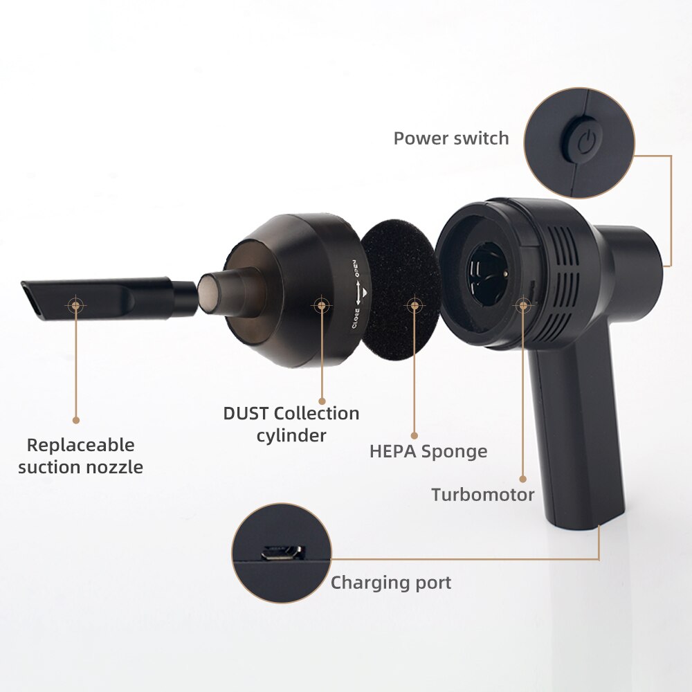 Portable Mini Handheld USB Keyboard Vacuum Cleaner Computer Dust Blower Duster for Laptop Desktop PC Computer Cleaner