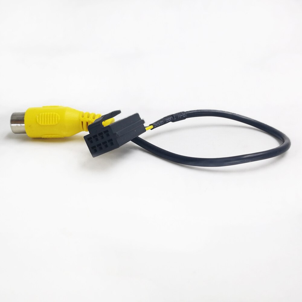 Biurlink-Cable RCA de navegación DVD para coche, adaptador de entrada de vídeo de marcha atrás para cámara de visión trasera, enchufe de 8 pines para Caska D106 D116 HBS, 2 estilos