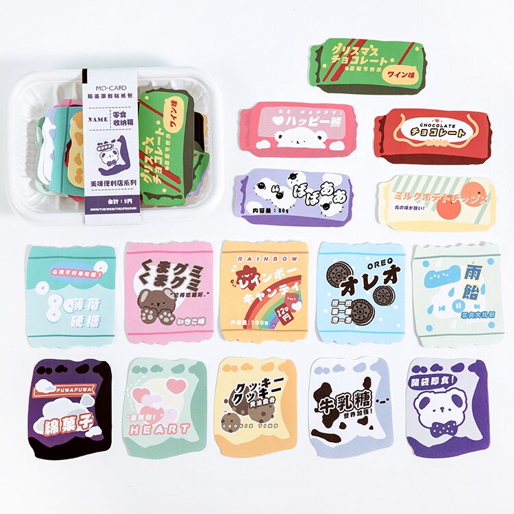 VanYi 30 Sheets/Box Drinks Stationery Sticker Paper Doll Decorative Delicious Convenience Store Diary Label Waterproof Stickers: F