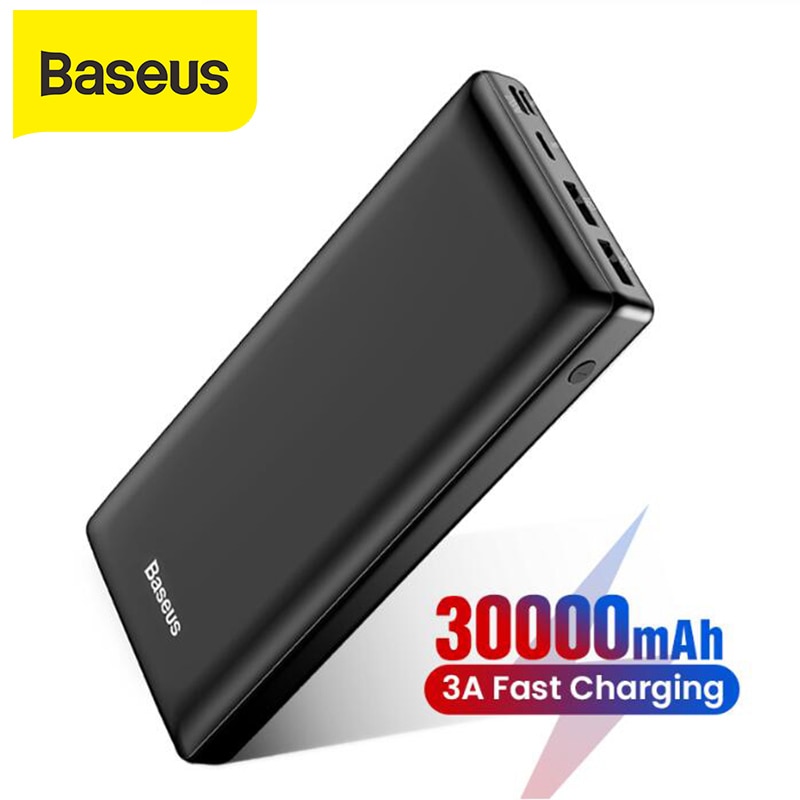 Baseus Big Capacity 30000mah Power bank For Mobile Phone Powerbank Quick Charge 3.0 Type C Phone Charger For iPhone Samsung