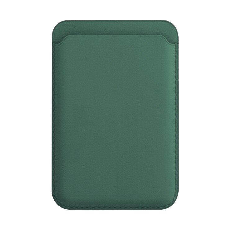 Card Bag Leather Magnetic Card Holder For iPhone 12 Back Wallet Case Card Pocket Holder for iPhone 12 Pro Max Mini Case: Green