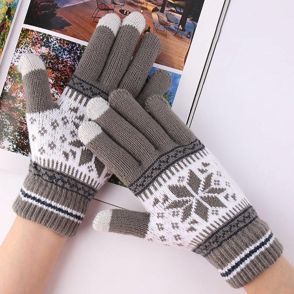 1 Paar Unisex Handschoenen Voor Smartphone Gebreide Vrouwen Winter Warme Dikke Voor Smartphone Handschoenen Herfst Skiën Handschoenen Outdoor Glov N0J4