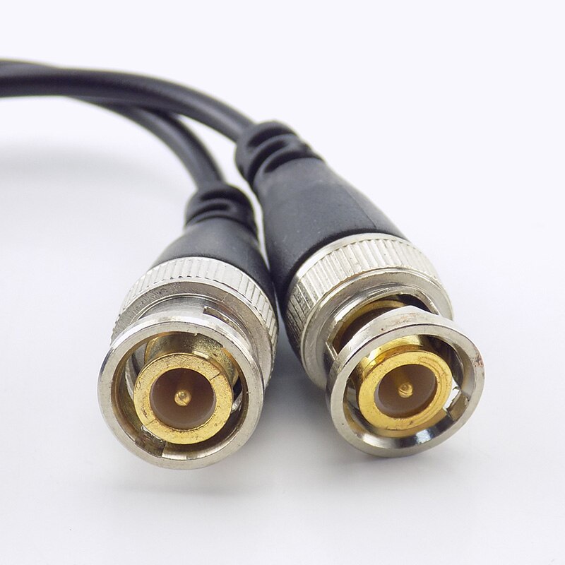 Connecteur Balun vidéo BNC 1 paire | Émetteur passif, Distance 3000FT, UTP Balun mâle BNC CAT5, câble pour caméras de vidéosurveillance