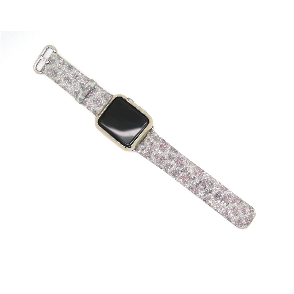 Bling Glitter PU Leder Handgelenk Gurt Für Apple Uhr Band Für iWatch Serie 4 3 2 1 44mm 40mm 42mm 38mm Ersatz Armband: Leopard / 38mm and 40mm