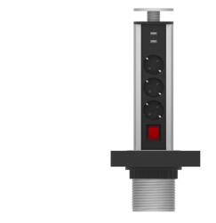 Bord power point stik pop op træk stikkontakt usb oplader bordplade universal elektrisk stik adapter stik til hjemmekontor køkken: Eu-stik