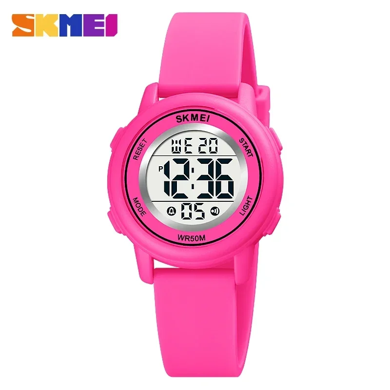 SKMEI 1721 Bunte LED-Digital-Armbanduhr für freundlicher, wasserdicht, Alarm, Kinderuhren, Montre Enfant, Jungen- und Mädchen-Sport-Kinderuhr: Kaffee