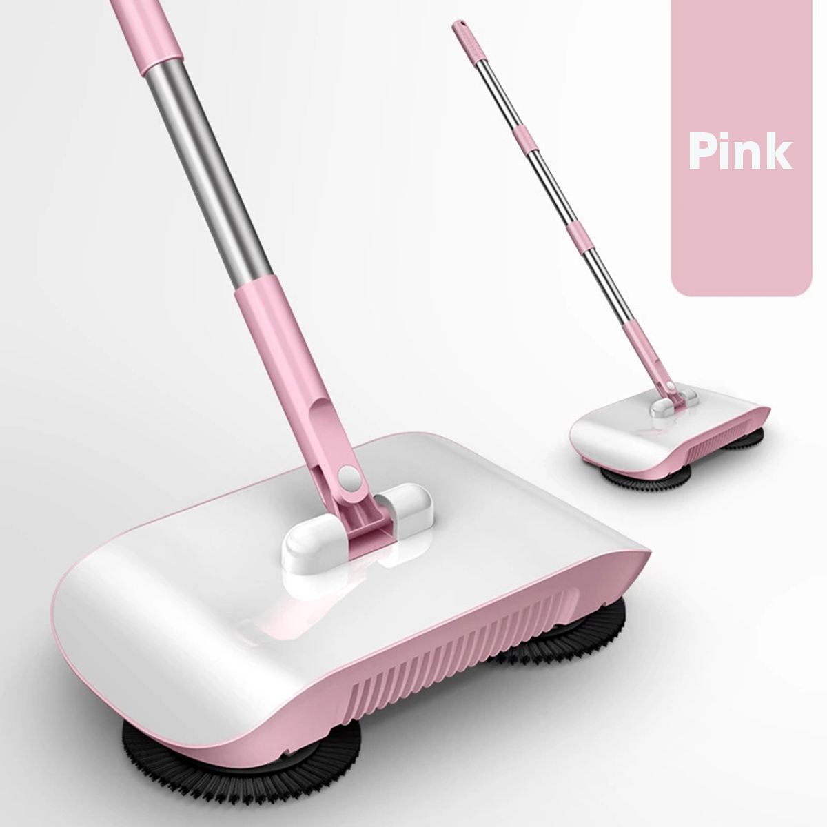 Sweeping Machine Push Type Free Hand Wash Plate Mop Multi-function Hand Push Household Cleaning Sweeper Blue/Pink: pink