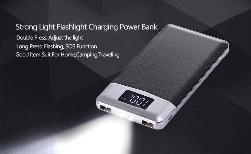 Slim 20000 mAh Power Bank Portable Ultra-thin Polymer Powerbank battery power-bank 20000mah With Dual LED Light for Mobile Phone