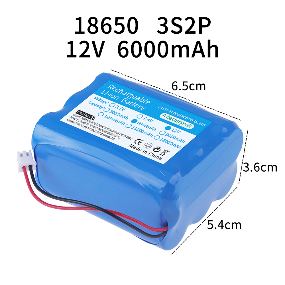 3.7V 7.4V 11.1V 12V 18650 8000mAh with wires Lithium ion rechargeable battery with PCB for Bluetooth Speaker Solar headlights: Light Grey