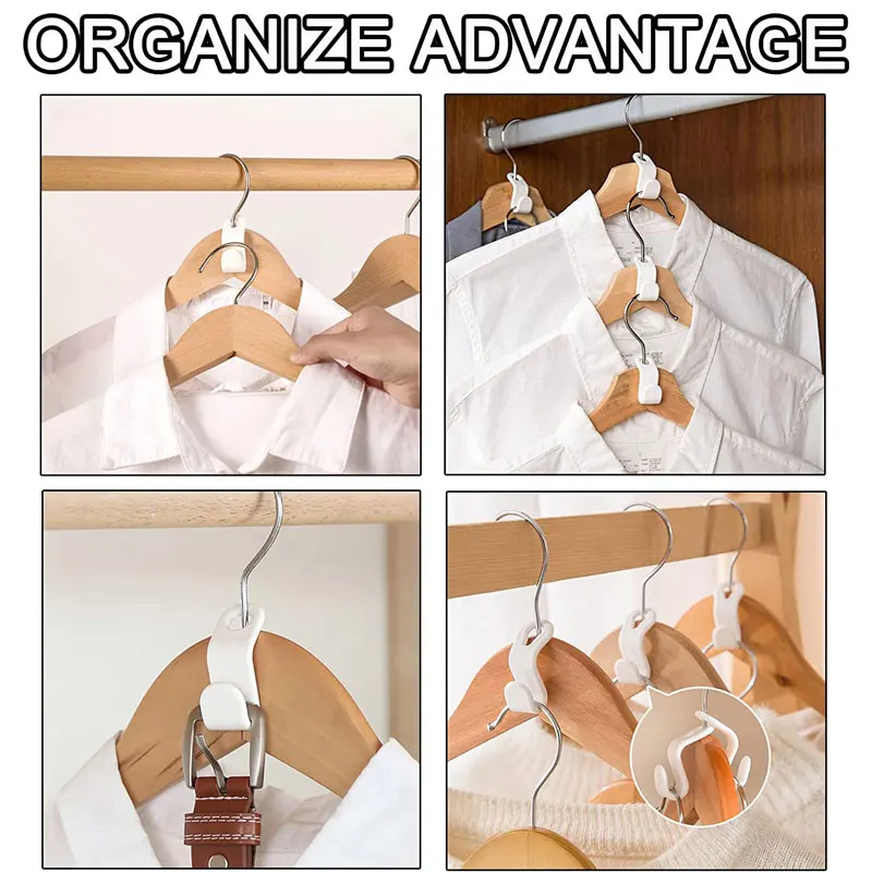 10/20Pcs Clothes Hanger Connector Hooks Magic Hanger Hooks Space Saving Hanger Extenders Clips for Organizer Closets