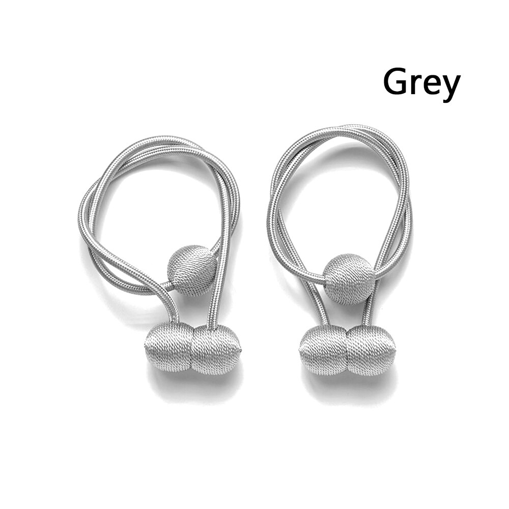 2 pezzi tiranti per tende magnetici forte magnetico casa multicolori holdback tenda cravatta fibbia clip senza punzonatura cinghie decorazioni fai da te: A-grey