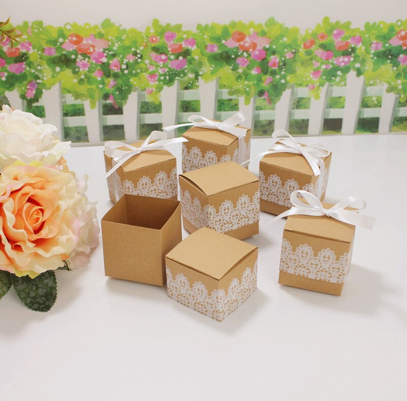 10Pcs Geschenkdoos Kraftpapier Snoep Dragee Box Trouwbedankjes Baby Shower Decoratie Jongen Meisje Geslacht Onthullen Verjaardagsfeestje levert
