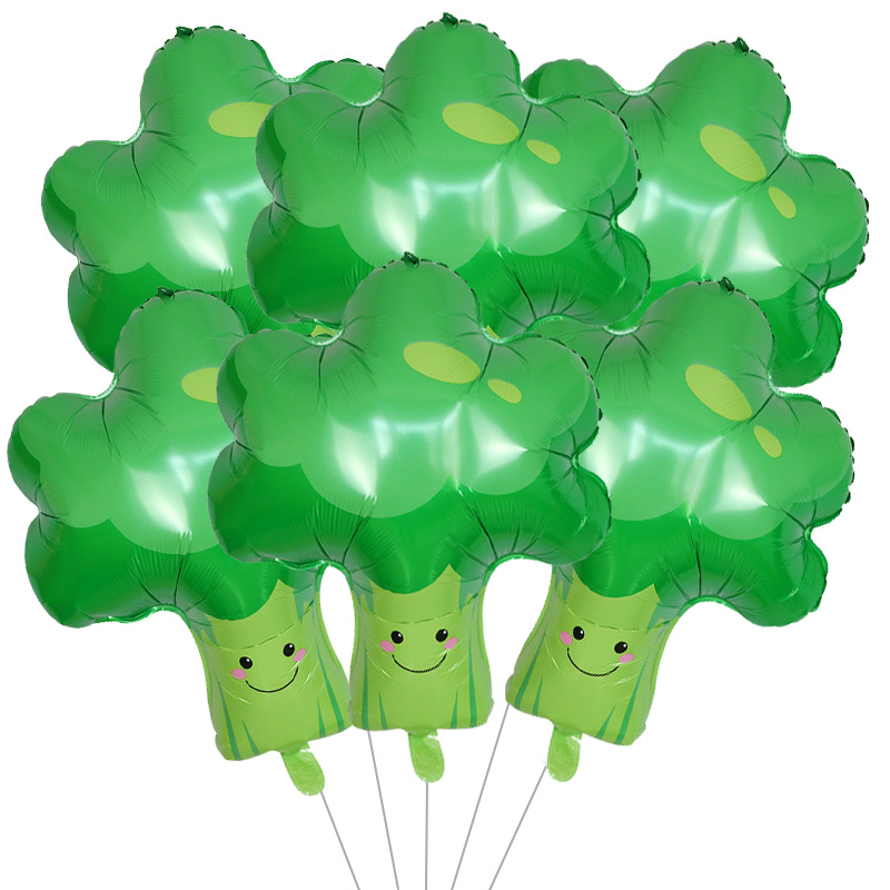 6 uds globos de frutas fresa aguacate papel de aluminio globo de helio sandía naranja Cactus Ballon decoración de temática para niños: Amarillo claro