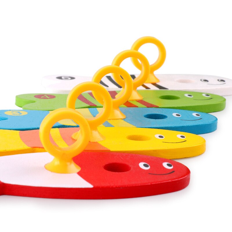 Houten Speelgoed Kleurrijke Vissen Game Digitale Kolom Baby Speelgoed voor Kinderen