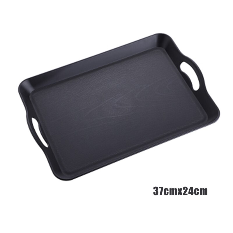 Bandeja Rectangular de plástico para servir, bandejas para servir alimentos, antideslizantes, resistentes a los arañazos: 37cmx24cm