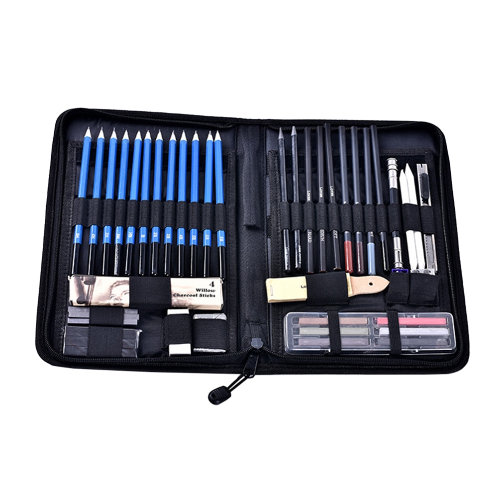48pcs Sketching Drawing Pencils Kit with Carry Bagdrawing pieces pencil set office tools set Art Painting Pencil