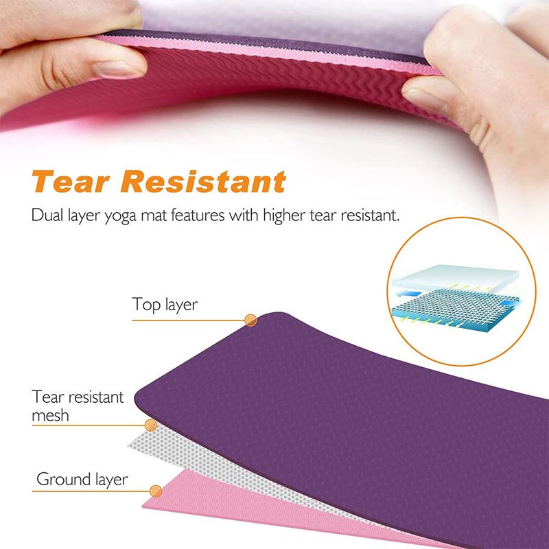 Tapis de Fitness TPE résistant aux déchirures, , Sport, perte de poids, Fitness, pour femmes