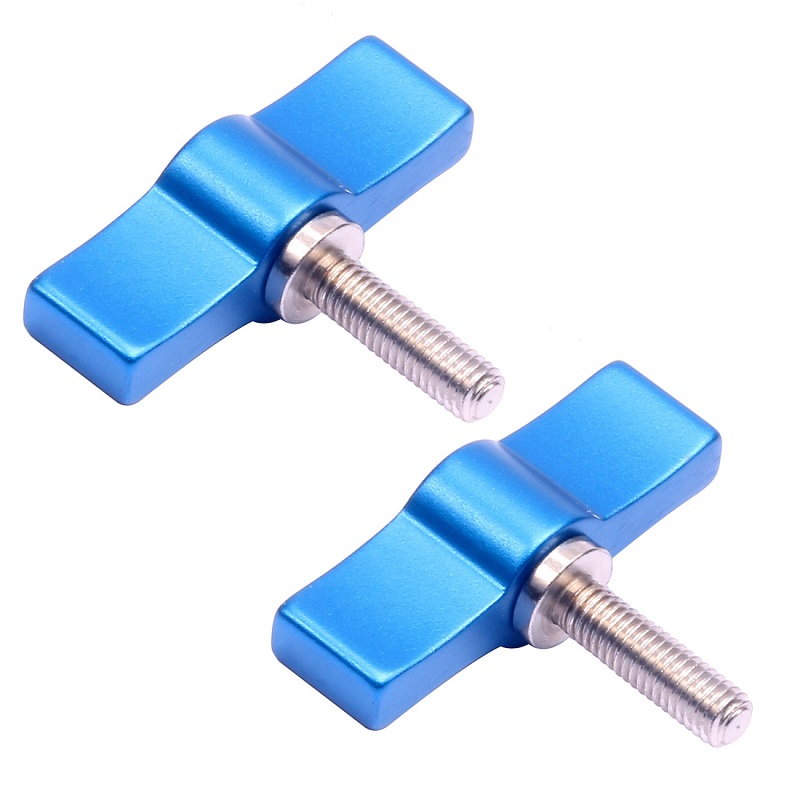 Adjustable T Shape Screw Handle Set 4/5/6mm Rail Rod Slider Clamp Locking Screw Wrench Clamp Adapter Photography Accessories: 2pcs M5x17 Blue