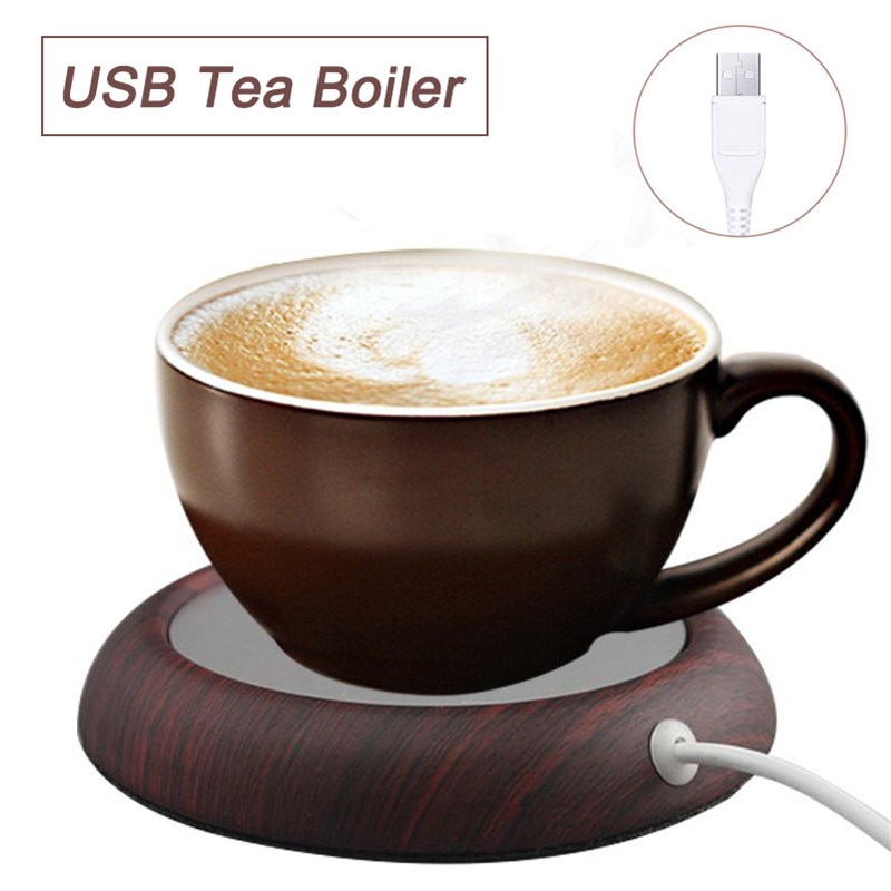 Taza de grano de madera USB portátil calentador de calor taza para bebidas estera mantener la bebida calentador tazas posavasos Oficina